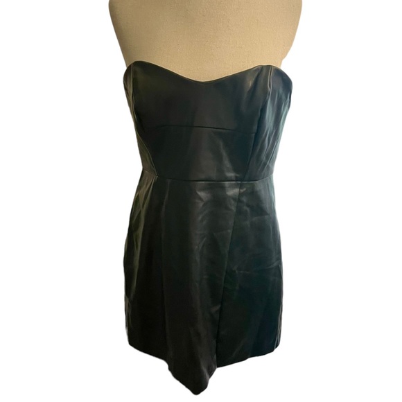 ANTHROPOLOGIE Hutch Strapless Faux Leather Mini Dress New With Tags - Picture 3 of 16